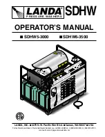Preview for 1 page of Landa SDHW5-3000 Operator'S Manual