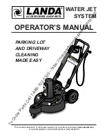 Landa WATER JET SYSTEM Operator'S Manual предпросмотр