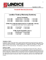 Preview for 5 page of Landice 8700 Series Service Manual