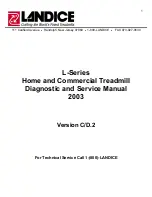 Предварительный просмотр 1 страницы Landice L Series Diagnostic And Service Manual