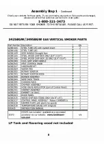 Preview for 8 page of Landmann Great Outdoors Smoky Mountain 3425GW Assembly And Owner'S Manual