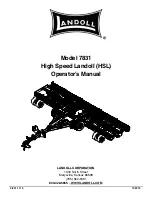 Preview for 1 page of Landoll 7831 Operator'S Manual