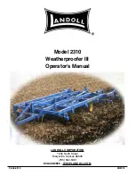 Предварительный просмотр 1 страницы Landoll Weatherproofer III 2310 Series Operator'S Manual