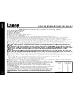 Preview for 4 page of Laney LA65D Operating Instructions Manual