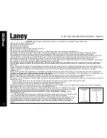 Preview for 4 page of Laney Prism P35 Operating Instructions Manual