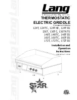 Preview for 1 page of Lang 124T Installation And Operation Instructions Manual