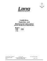 Lang 136S-M Installation, Operation And Maintenance Instructions preview