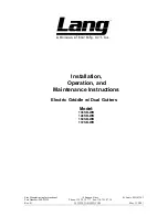 Lang 136SB-WB Installation, Operation And Maintenance Instructions preview