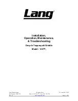 Preview for 1 page of Lang 148TT Installation, Operation, Maintenance, & Troubleshooting