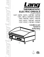 Предварительный просмотр 1 страницы Lang 172TBC Installation And Operation Instructions Manual