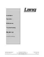 Preview for 1 page of Lang 36S Installation, Operation, Maintenance And Troubleshooting Manual