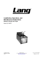 Lang CL130FFF Installation, Operation And Maintenance Instructions предпросмотр