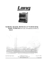 Lang CLB-2LA-S Installation, Operation, Maintenance, & Troubleshooting preview