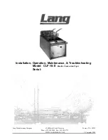 Lang CLF-15-E Installation, Operation, Maintenance, & Troubleshooting preview