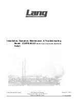 Preview for 1 page of Lang CLGPB-48A-E Installation, Operation, Maintenance, & Troubleshooting