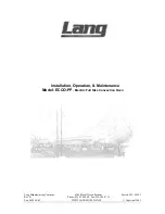 Preview for 1 page of Lang ECCO-PP Installation Operation & Maintenance