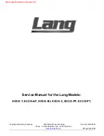 Preview for 1 page of Lang ECCO-T Service Manual