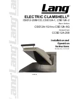 Preview for 1 page of Lang Electric Clamshell CSE12-208VCD Installation And Operation Instructions Manual