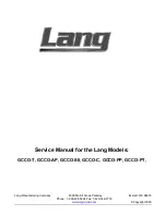 Предварительный просмотр 1 страницы Lang GCCO-C Service Manual