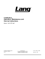 Preview for 1 page of Lang GCOF-PP-NAT Installation, Operation, Maintenance And Service Instructions