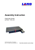 Lang LHT500 Assembly Instruction Manual preview