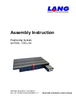 Предварительный просмотр 1 страницы Lang LHT500 Assembly Instruction Manual