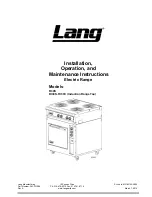 Lang R30S Installation, Operation And Maintenance Instructions preview