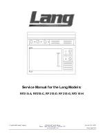 Preview for 1 page of Lang RF21S-A Service Manual