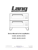 Preview for 1 page of Lang S13827B Service Manual