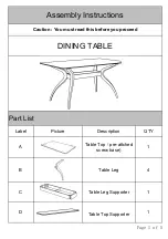 Langley Street Patterson Dining Set LGLY5352 Assembly Instructions Manual предпросмотр