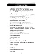 Preview for 2 page of Language Teacher E780T User Manual