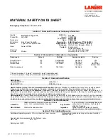 Preview for 1 page of Lanier 480-0081 Material Safety Data Sheet