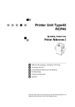 Preview for 1 page of Lanier Printer Unit Type 40 RCP40 Operating Instructions Manual