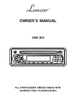 Предварительный просмотр 1 страницы Lanzar Lanzar Vibe VBD300 Owner'S Manual