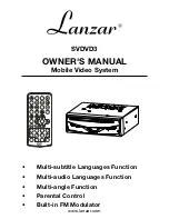 Preview for 1 page of Lanzar SVDVD3 Owner'S Manual