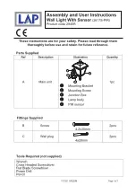 Предварительный просмотр 1 страницы lap 2617S-PIR Assembly And User Instructions Manual