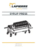 Preview for 1 page of Lapierre SYRUP PRESS User Manual