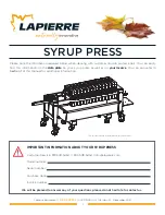 Preview for 3 page of Lapierre SYRUP PRESS User Manual