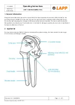 Предварительный просмотр 2 страницы LAPP EPIC 11148000 Operating Instructions