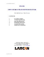 Предварительный просмотр 3 страницы Larcan FM-250 Technical Manual