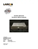 Предварительный просмотр 1 страницы Larcan MXi005U Technical & Service Manual