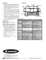 Предварительный просмотр 2 страницы Larkin XRAE Installation, Operation And Maintenance Manual