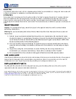 Preview for 2 page of Larson Electronics IND-AHC-TRF-2X2-UVC-R1-120V Instruction Manual