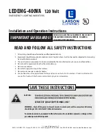 Larson Electronics LEDEMG-400VA Installation And Operation Instruction Manual preview