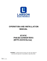 Preview for 1 page of Larson Electronics MTPC-SCHD Series Operation And Installation Manual