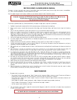 Preview for 4 page of Larzep WA20507 Instructions & Maintenance Sheet