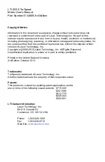 Preview for 2 page of Laser Technology LTI 20/20 TruSpeed User Manual