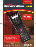 Предварительный просмотр 1 страницы Laser Dimension Master 165-BT Quick Start Manual