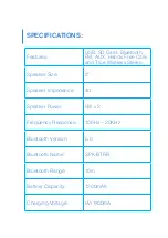 Preview for 2 page of Laser SPK-BTRB Manual