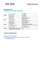 Preview for 21 page of Laser STB-5000 User Manual